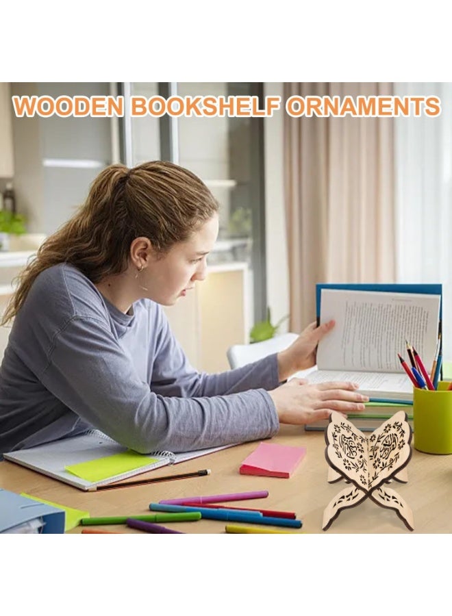 هوميرا حامل مصحف خشبي فاخر لركن الصلاة، حامل قراءة مريح، ارتفاع 45 سم، قاعدة متينة وأنيقة للاستخدام المنزلي والمسجدي - Image 2